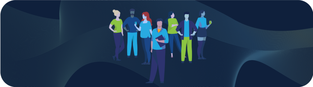 Fintech image showing people coming together for a conference