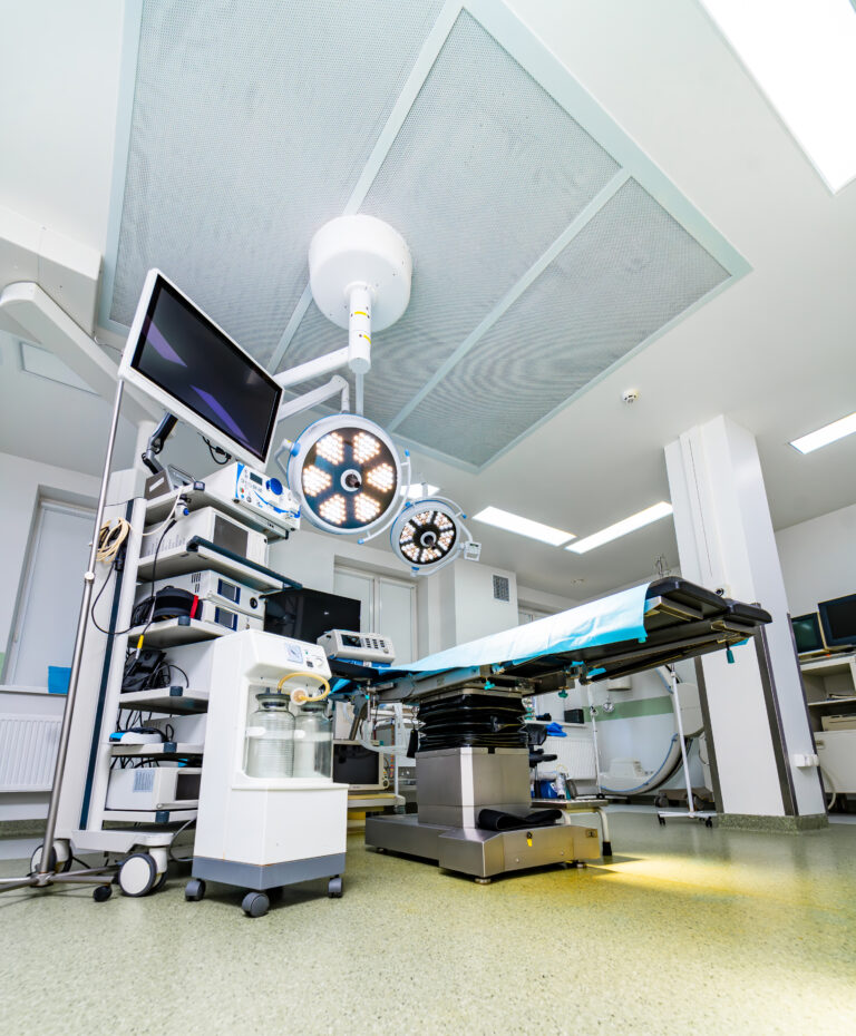 Sterile modern emergency room. Medical new technologies.