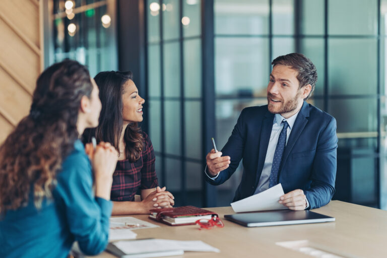 Businessman explaining his ideas